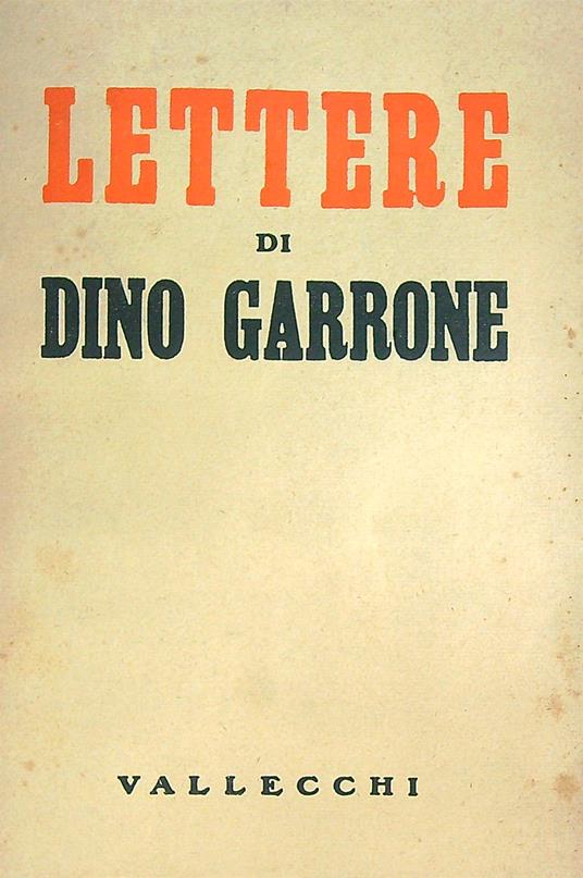 Lettere  - Dino Garrone - copertina