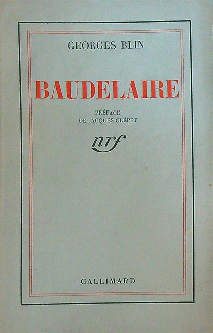 Baudelaire  - Georges Blin - copertina