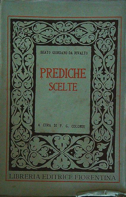 Prediche scelte - Beato Giordano da Rivalto - copertina