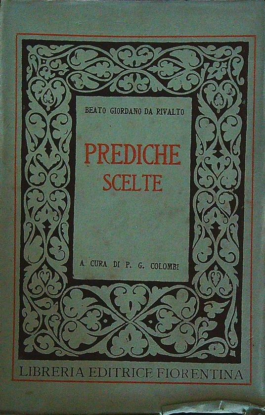 Prediche scelte - Beato Giordano da Rivalto - copertina