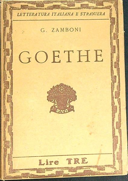 Goethe - G. Zamboni - copertina
