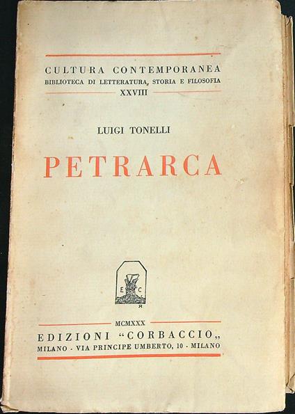Petrarca  - Luigi Tonelli - copertina