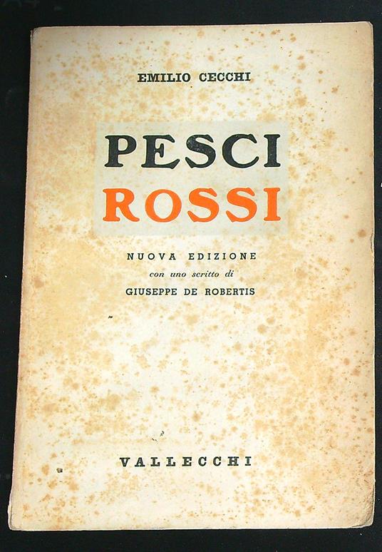 Pesci rossi - Emilio Cecchi - copertina
