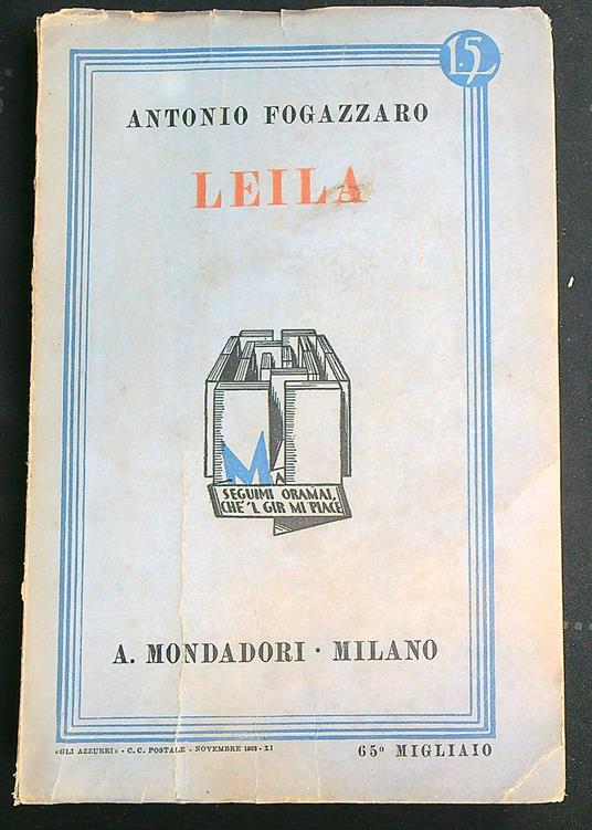 Leila - Antonio Fogazzaro - copertina