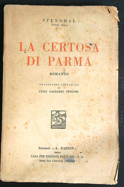 La Certosa di Parma - Stendhal  - copertina
