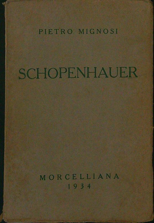 Schopenhauer - Pietro Mignosi - copertina