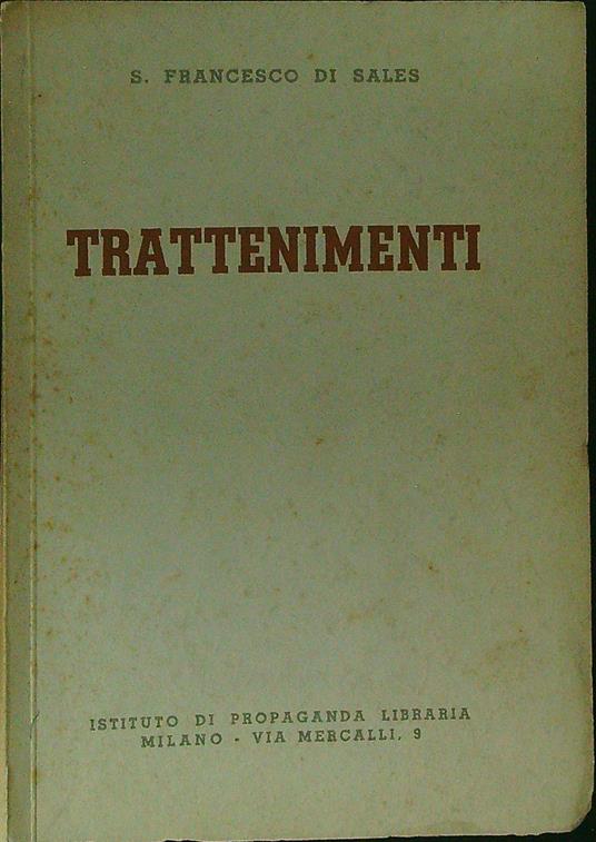 Trattenimenti - S. Francesco di Sales - copertina