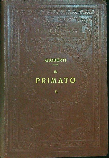 Il primato I - Vincenzo Gioberti - copertina