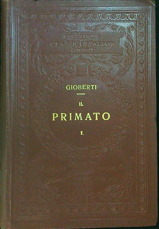 Il primato I - Vincenzo Gioberti - copertina