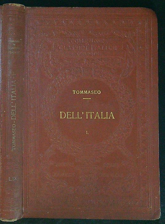 Dell'Italia I - Tommaseo - copertina
