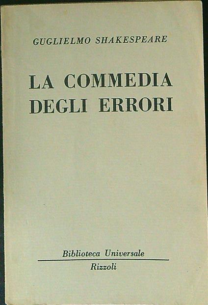 La commedia degli errori - Guglielmo Shakespeare - copertina