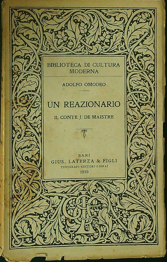 Un reazionario - Adolfo Omodeo - copertina