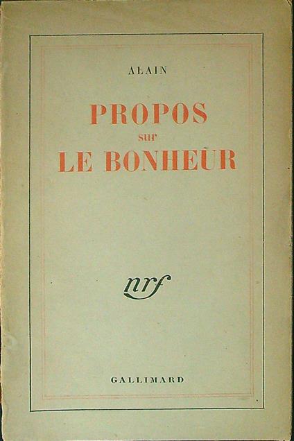 Propos sur le bonheur - Alain - copertina
