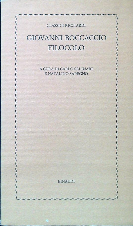 Filocolo - Giovanni Boccaccio - copertina