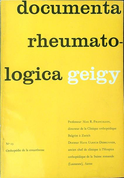 Documenta rheumatologica 13 - copertina