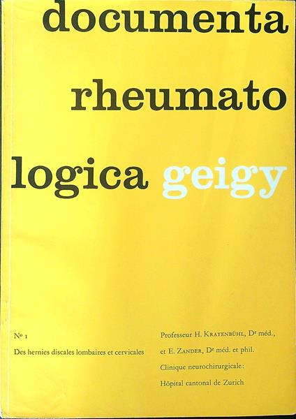 Documenta rheumatologica I - copertina