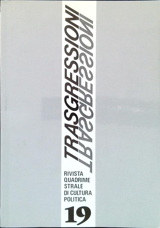 Trasgressioni 19. Anno IX n. 2-3/Maggio Dicembre 1994 - copertina