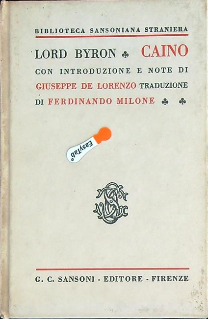 Caino - Lord Byron - copertina