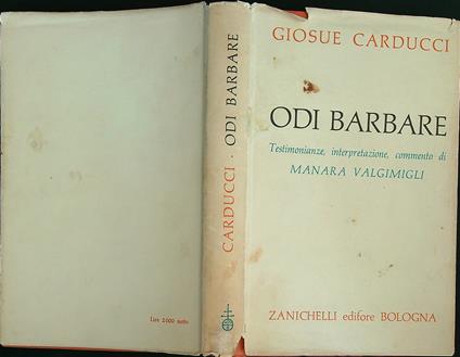 Odi barbare - Giosue' Carducci - copertina