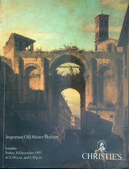 Important   Old Master Pictures 10 december 1993 - copertina