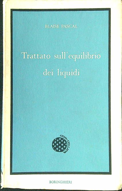Il trattato sull'equilibrio dei liquidi - Blaise Pascal - copertina
