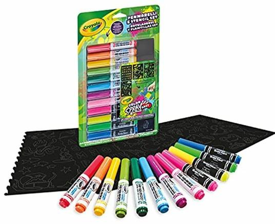 Crayola Set Pennarelli & Stencil - Crayola - Pittura - Giocattoli