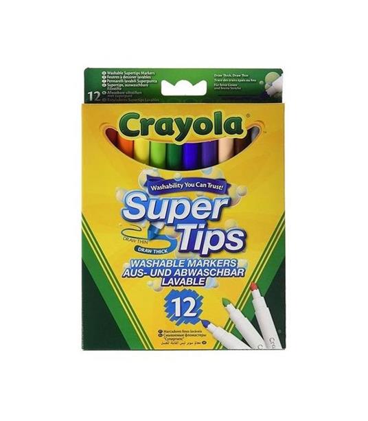 12 Pennarelli Superpunta Lavabili - Crayola - I lavabilissimi - Pittura -  Giocattoli