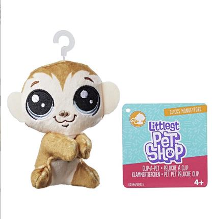 Littlest Pet Shop Clip-a-Pet Clicks Monkeyford Peluche 10cm Plush