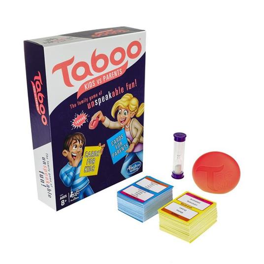 Hasbro Gaming E4941100 Tabu Familien Edition - Carte per bambini e adulti, gioco di famiglia - 3