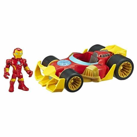 Marvel Super Hero Adventures. Iron Man Speedster (Playskool Heroes Super Hero Adventures, personaggio da 12,5 cm con veicolo)