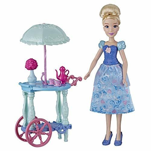 Disney Princess Set da Gioco con Bambola Cenerentola, Carrello, Tazze da tè, teiera, Giocattolo per Ragazze