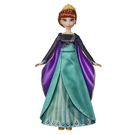 Hasbro Disney Frozen 2  Bambola Principessa Disney Anna cantante (francese) in vestito di regina  27 cm