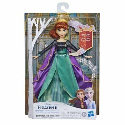 Hasbro Disney Frozen 2  Bambola Principessa Disney Anna cantante (francese) in vestito di regina  27 cm - 4