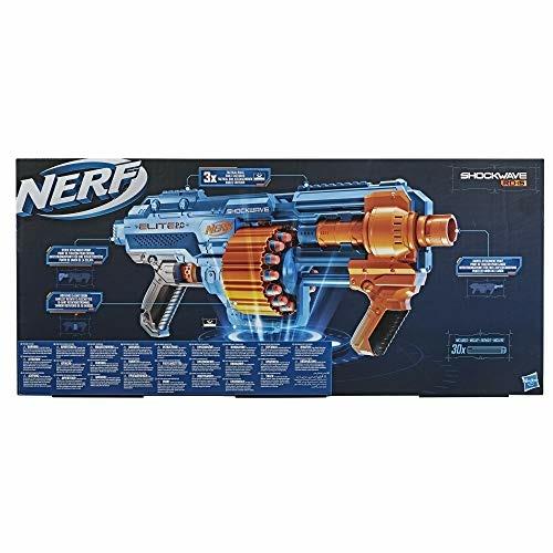 Nerf Elite 2.0 - Shockwave RD-15 (Blaster con tamburo rotante da 15 dardi, lancio a raffica con azione a pompa - 4