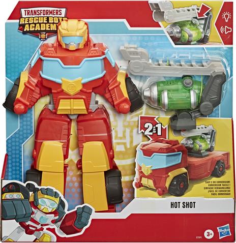 Transformers Playskool Rescue Bots Academy 35cm Power Hot Shot Rescue Robot Giocattolo trasformabile 2-in-1 - 5