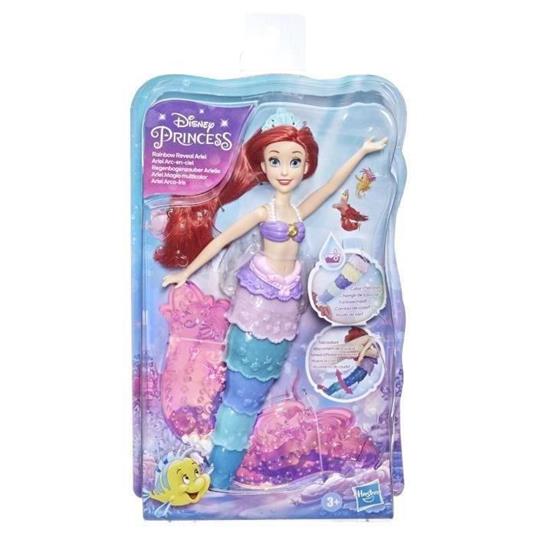 Disney Princess Ariel Arcobaleno, bambola ispirata al film Disney La Sirenetta con coda cambia colore - 3