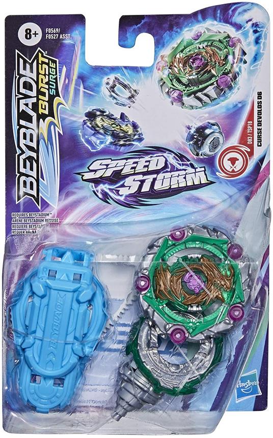 Beyblade Burst Surge Speedstorm Maledizione Devolos D6 Spinning Top Starter Pack - Balance Type Battling Top con Lanciatore, Giocattolo per Bambini - 2