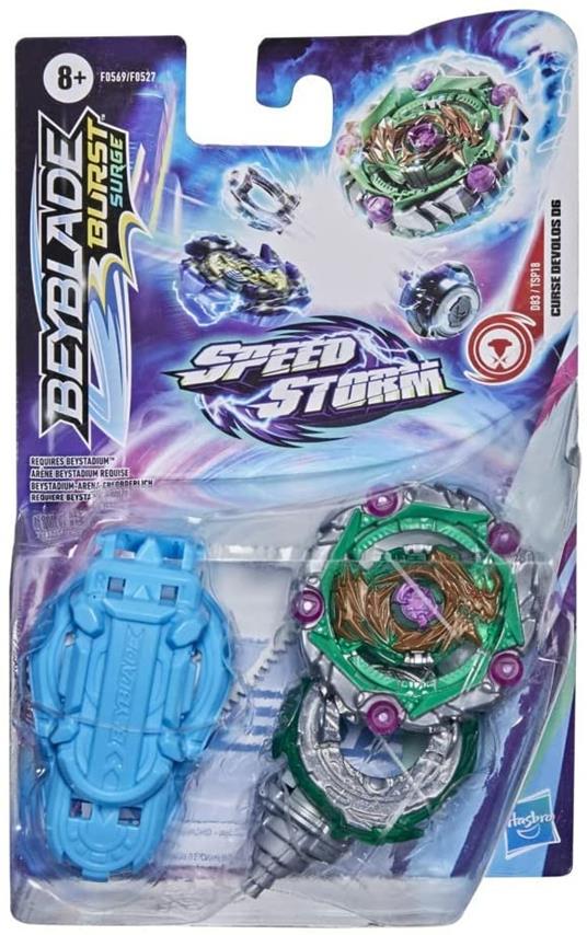 Beyblade Burst Surge Speedstorm Maledizione Devolos D6 Spinning Top Starter Pack - Balance Type Battling Top con Lanciatore, Giocattolo per Bambini - 5