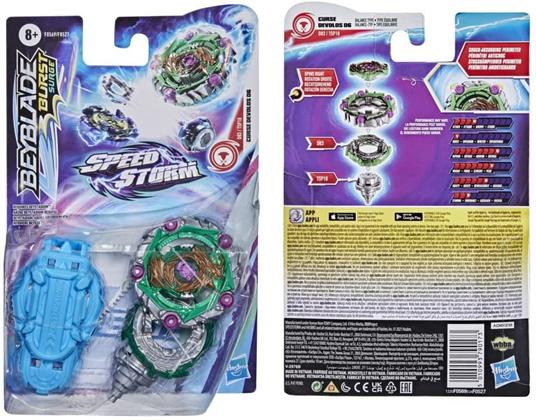 Beyblade Burst Surge Speedstorm Maledizione Devolos D6 Spinning Top Starter Pack - Balance Type Battling Top con Lanciatore, Giocattolo per Bambini - 6