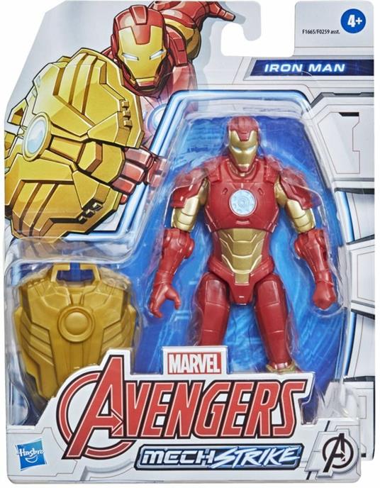Hasbro Avengers Mech Strike - Iron Man, action figure da 15 cm e accessorio da battaglia