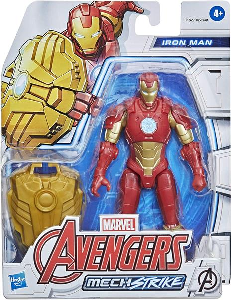 Hasbro Avengers Mech Strike - Iron Man, action figure da 15 cm e accessorio da battaglia - 2