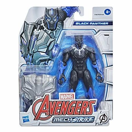 Hasbro Avengers Mech Strike - Black Panther, action figure da 15 cm e accessorio da battaglia - 2