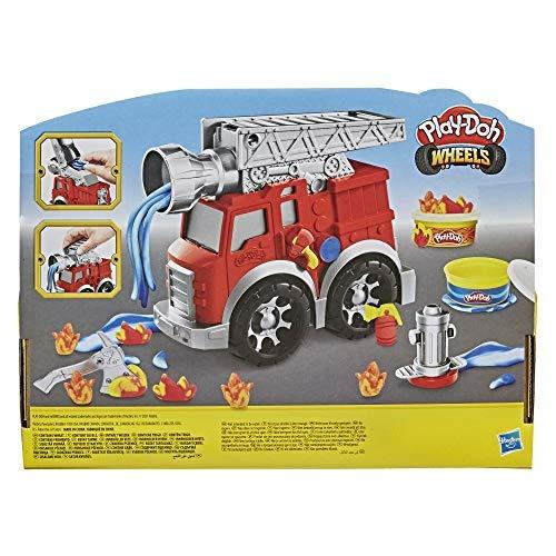 Play-Doh Wheels - Camion dei pompieri , Playset con 2 barattoli di pasta da modellare atossica - 4