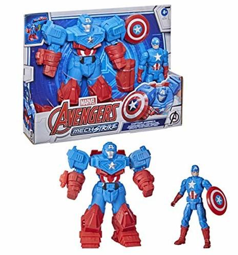 Hasbro Avengers Mech Strike - Captain America, action figure da 20 cm con Ultimate Mech Suit - 3