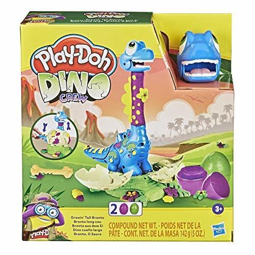 Play-Doh Dino Crew - Il Brontosauro che Scappa, dinosauro giocattolo con 2 uova Play-Doh