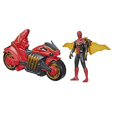 Spider-Man - Spider-Man con Moto, Action Figure con Veicolo Ispirata al film di Spider-Man "No Way Home"