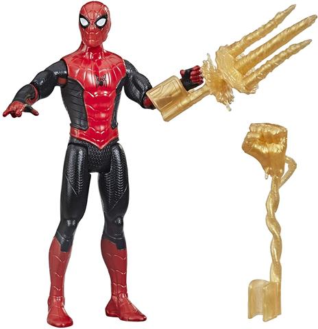 Hasbro Spider-Man -Spider-Man con Tuta Mystery Web Gear Rossa e Nera, Action Figure 15 cm