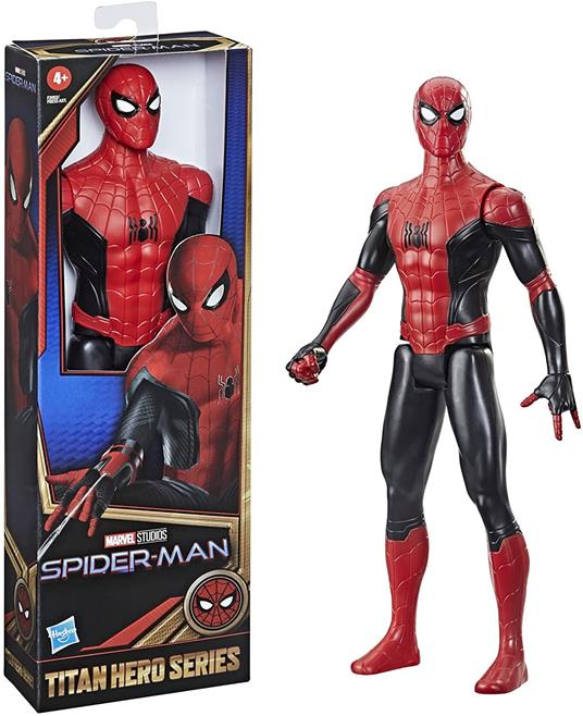 Hasbro Spider-Man - Spider-Man con Tuta Nera e Rossa, Action Figure da 30 cm Titan Hero Series - 4
