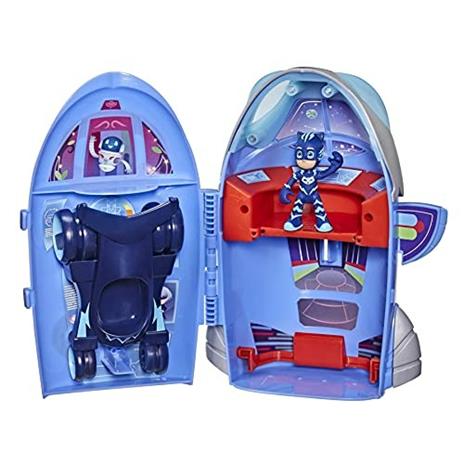 PJ Masks - Super pigiamini, 2-in-1 HQ, playset sede centrale e razzo giocattolo per età prescolare - 2