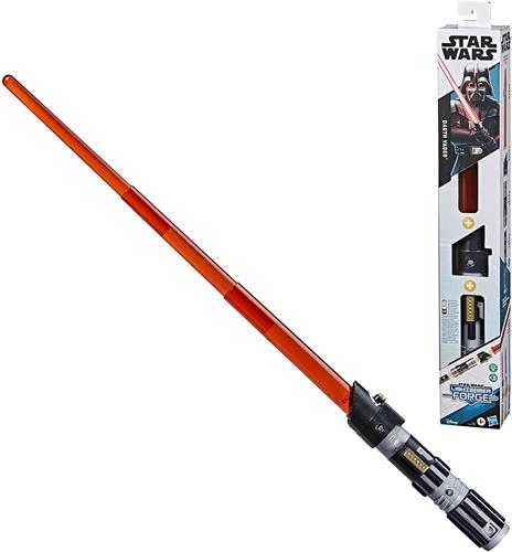 Star wars lightsaber forge, spada laser giocattolo di dart fener, di colore rosso, allungabile ed elettronica, giocattolo per gioco di ruolo personalizzabile, dai 4 anni in su